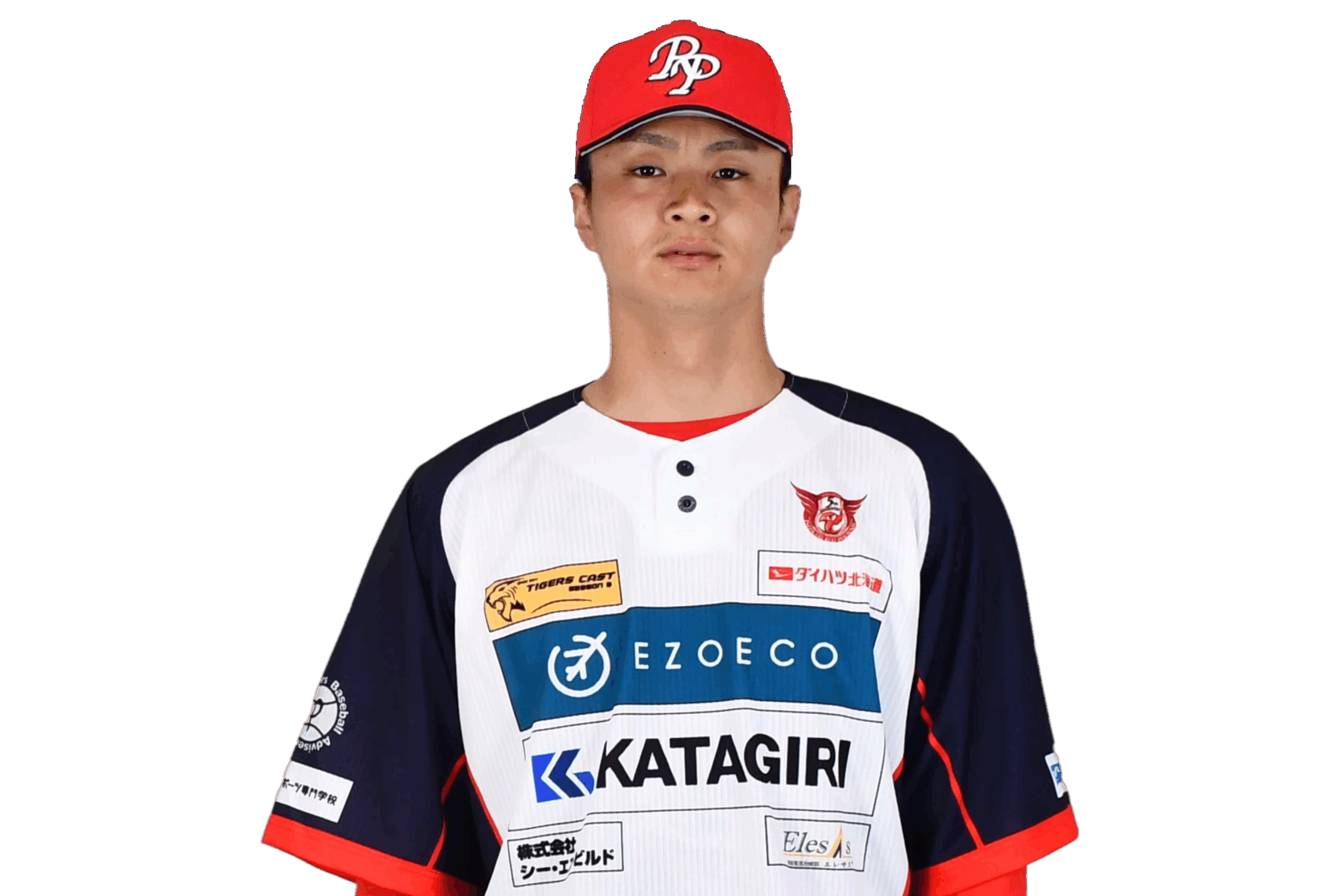 背番号21の土居　豪人選手がユニフォーム姿で正面を向いている